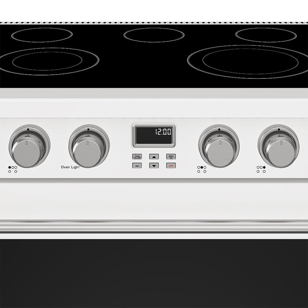 36 Inch Electric Range In White - Contemporary Professional