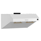 Forno Bari Espresso 30-Inch Under Cabinet Range Hood, White, 600 CFM, LED Lighting, Dishwasher-Safe Baffle Filters, 3-Speed Fan Control