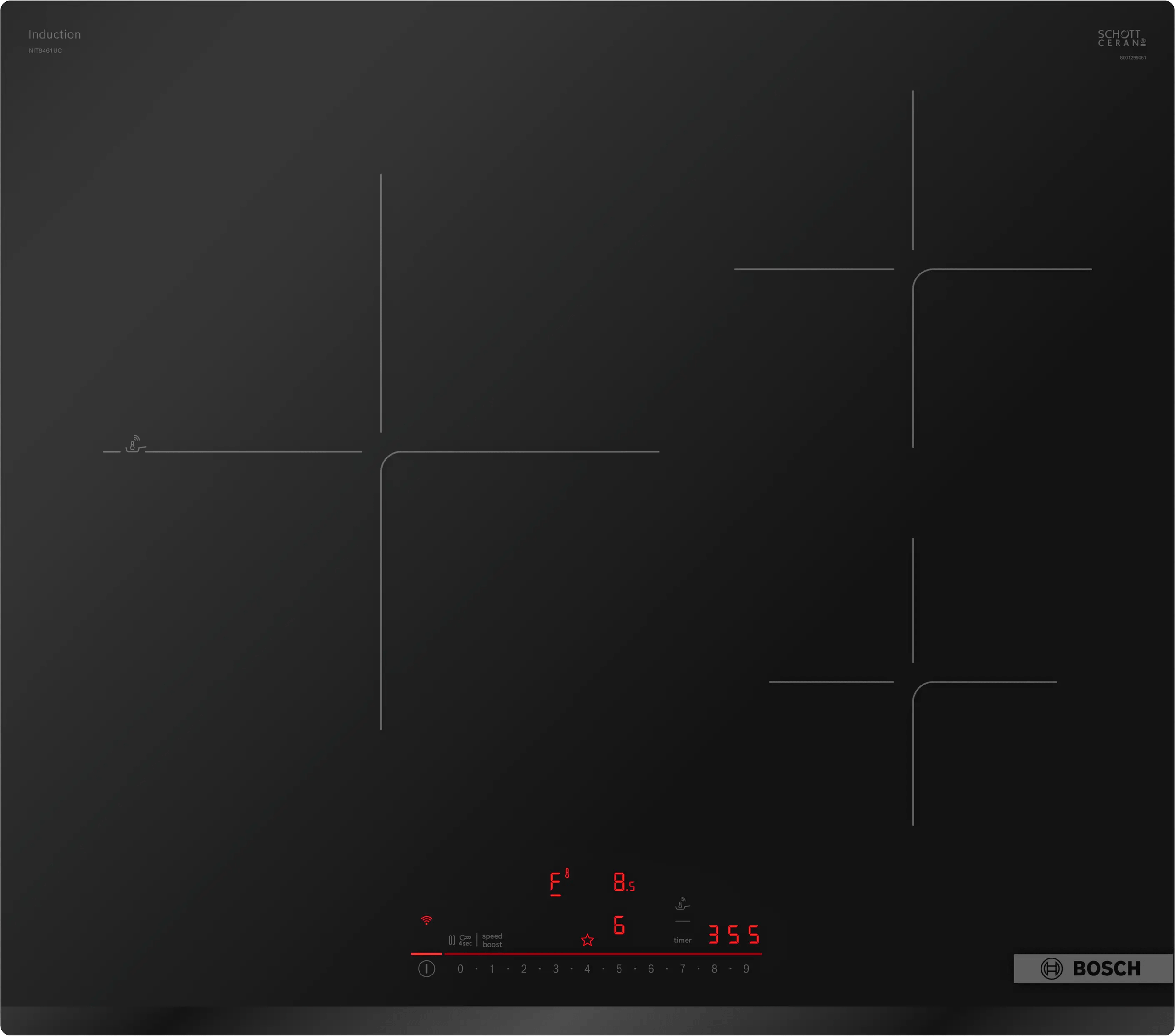 800 Series Induction Cooktop 24" Without Frame