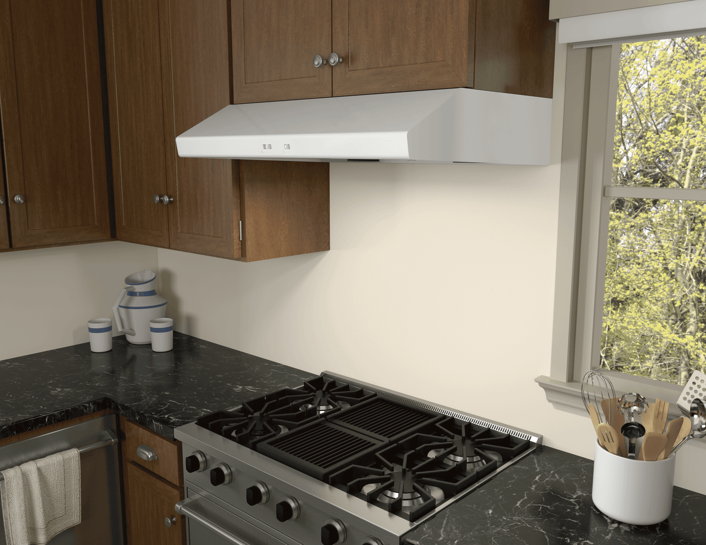Cyclone, Under Cabinet, 36", White, 600 CFM