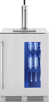 Presrv Kegerator & Beverage Cooler, 24in Under Cabinet, SS+Glass, Reverse Door, 1 Zone