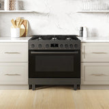 800 Series Dual Fuel Freestanding Range 36" Black Stainless Steel