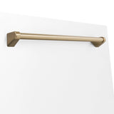 ZLINE 24 in. Autograph Edition Monument Dishwasher Panel with Champagne Bronze Handle in Color Options (DPMTZ-24-CB) [Color: White Matte with Champagne Bronze Handle]