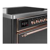 ILVE UMIB36QNR3MGP Majestic III 36 inch Induction Range with 6 Elements, 3.5 cu. ft. Total Oven Capacity (Solid Door, Graphite Matte, Copper)