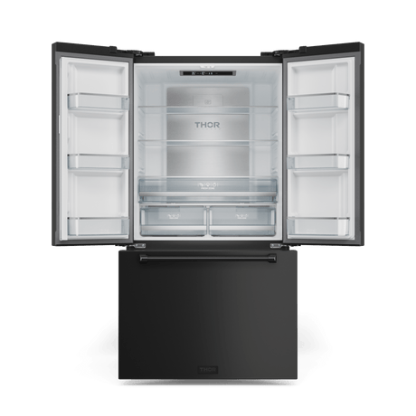 36 Inch 20.3 Cu Ft French Door Counter Depth Refrigerator With Ice Maker In Black  Gordon Ramsay Series