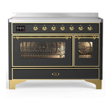 ILVE UMIB48NR3MGG Majestic III 48 inch Induction Range with 6 Elements, 5.02 cu. ft. Total Oven Capacity (Triple Glass Door, Graphite Matte, Brass)