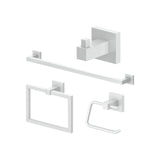 ZLINE Bliss Bathroom Accessories Package with Towel Rail, Hook, Ring and Toilet Paper Holder in Chrome