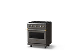 30"W. Sealed Burner Gas Range (Finish: Damascus Gray, Trim: Polished Chrome, Fuel: Propane)
