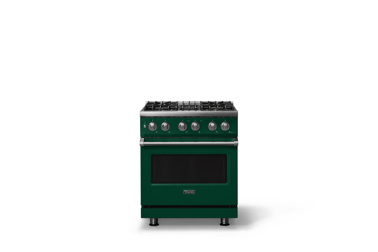30"W. Dual Fuel Range (Finish: Ivy, Trim: Polished Chrome, Fuel: Propane)