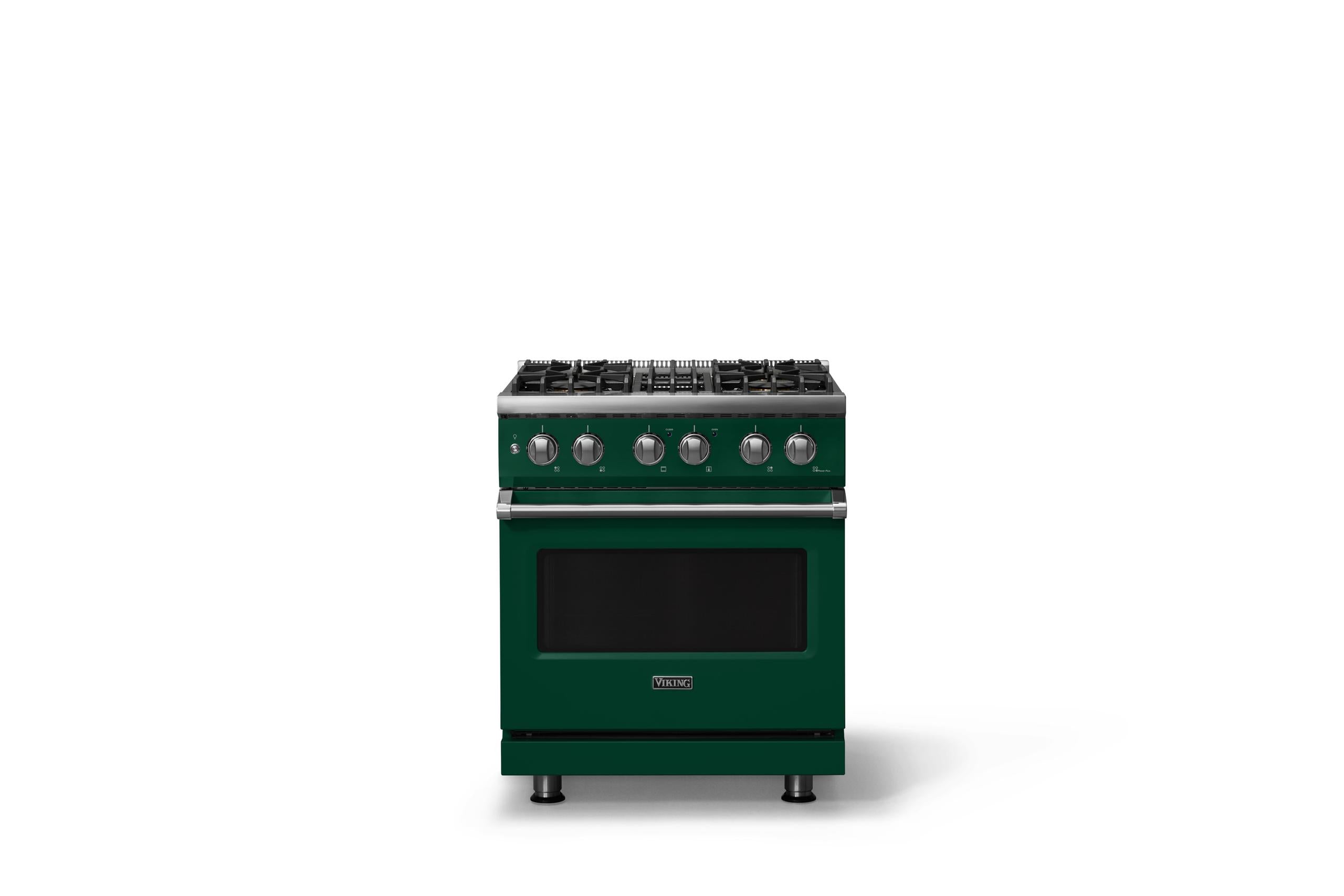 30"W. Dual Fuel Range (Finish: Ivy, Trim: Polished Chrome, Fuel: Propane)