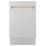 ZLINE Autograph Edition 18 Compact 3rd Rack Top Control Dishwasher in Stainless Steel with Accent Handle, 51dBa (DWVZ-304-18) [Color: Champagne Bronze]