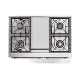 ILVE UND40FNMPSSG Nostalgie II Noblesse 40 inch Dual Fuel Range (Natural Gas, Triple Glass Door, Stainless Steel, Brass)