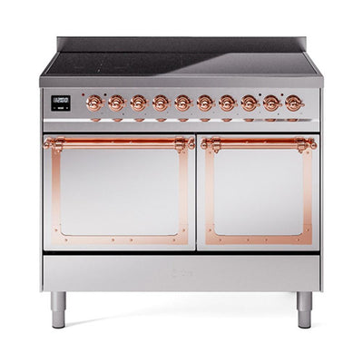 ILVE UNDI406QNMPSSP Nostalgie II Noblesse 40 inch Induction Range (Solid Door, Stainless Steel, Copper)