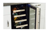 15" Standard Efficiency Single Zone Wine Cellar - Stainless Frame Glass Door - Right Hinge