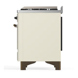 ILVE UM60FSQNR3AWB Majestic III 60 inch Dual Fuel Range with 7 Burners, Griddle and French Top, Dual Function Burner with up to 25,000 BTU (Natural Gas, Solid Door, Antique White, Burnished)