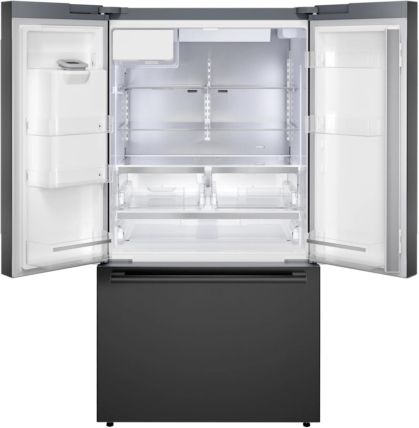 500 Series French Door Bottom Mount Refrigerator 36" Black Stainless Steel, Total No Frost