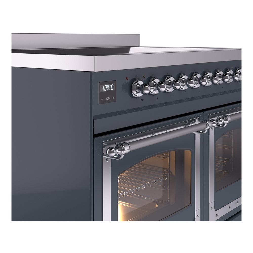 ILVE UNDI406NMPBGC Nostalgie II Noblesse 40 inch Induction Range (Triple Glass Door, Blue Grey, Chrome)