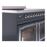 ILVE UNDI406NMPBGC Nostalgie II Noblesse 40 inch Induction Range (Triple Glass Door, Blue Grey, Chrome)