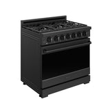 36 Inch Professional Gas Range With Precision Knob Control In Black  Gordon Ramsay Series
