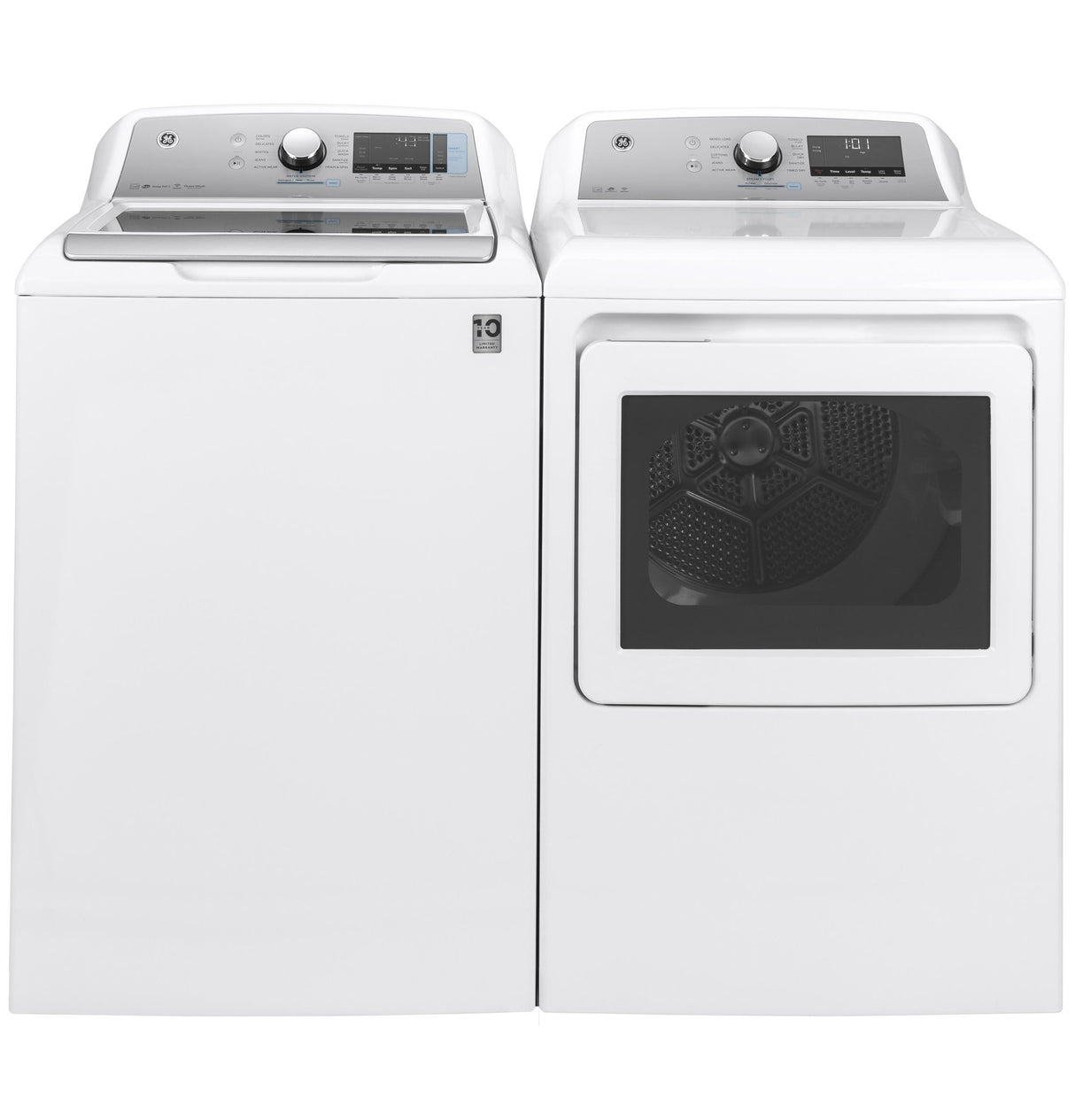 GE® ENERGY STAR® 7.4 cu. ft. Capacity Smart aluminized alloy drum Gas Dryer with Sanitize Cycle and Sensor Dry