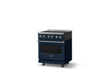 30"W. Induction Range (Finish: Slate Blue, Trim: Polished Chrome)