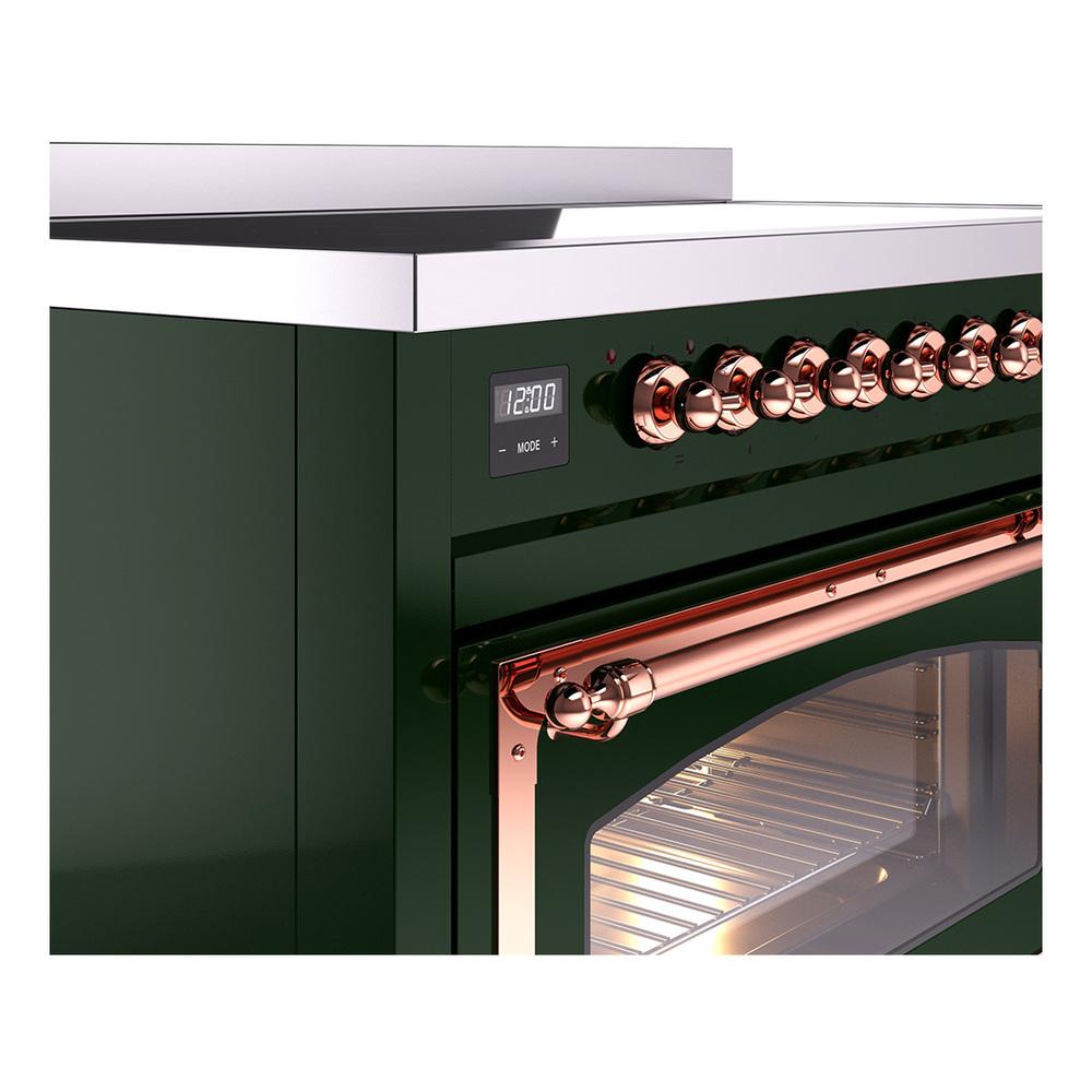 ILVE UNI486NMPEGP Nostalgie II Noblesse 48 inch Induction Range (Triple Glass Door, Emerald Green, Copper)