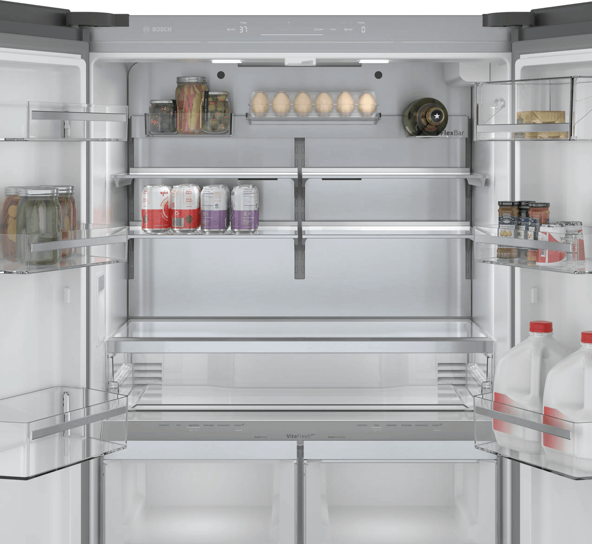 800 Series French Door Bottom Mount Refrigerator 36" Black Stainless Steel