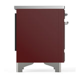 ILVE UMDIB40QNR3BUC Majestic III 40 inch Induction Range with 6 Elements, 3.82 cu. ft. Total Oven Capacity (Solid Door, Burgundy, Chrome)