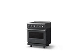 30"W. Induction Range (Finish: Cast Black, Trim: Polished Chrome)