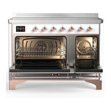 ILVE UMIB48NR3WHP Majestic III 48 inch Induction Range with 6 Elements, 5.02 cu. ft. Total Oven Capacity (Triple Glass Door, White, Copper)