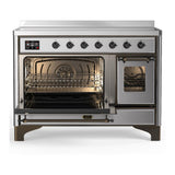 ILVE UMIB48NR3SSB Majestic III 48 inch Induction Range with 6 Elements, 5.02 cu. ft. Total Oven Capacity (Triple Glass Door, Stainless Steel, Burnished)