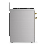 ILVE UM30NR3SSGLP Majestic III 30 inch Dual Fuel Range with 5 Black Brass Burners, Dual Function Burner up to 25,000 BTU (Liquid Propane, Triple Glass Door, Stainless Steel, Brass)