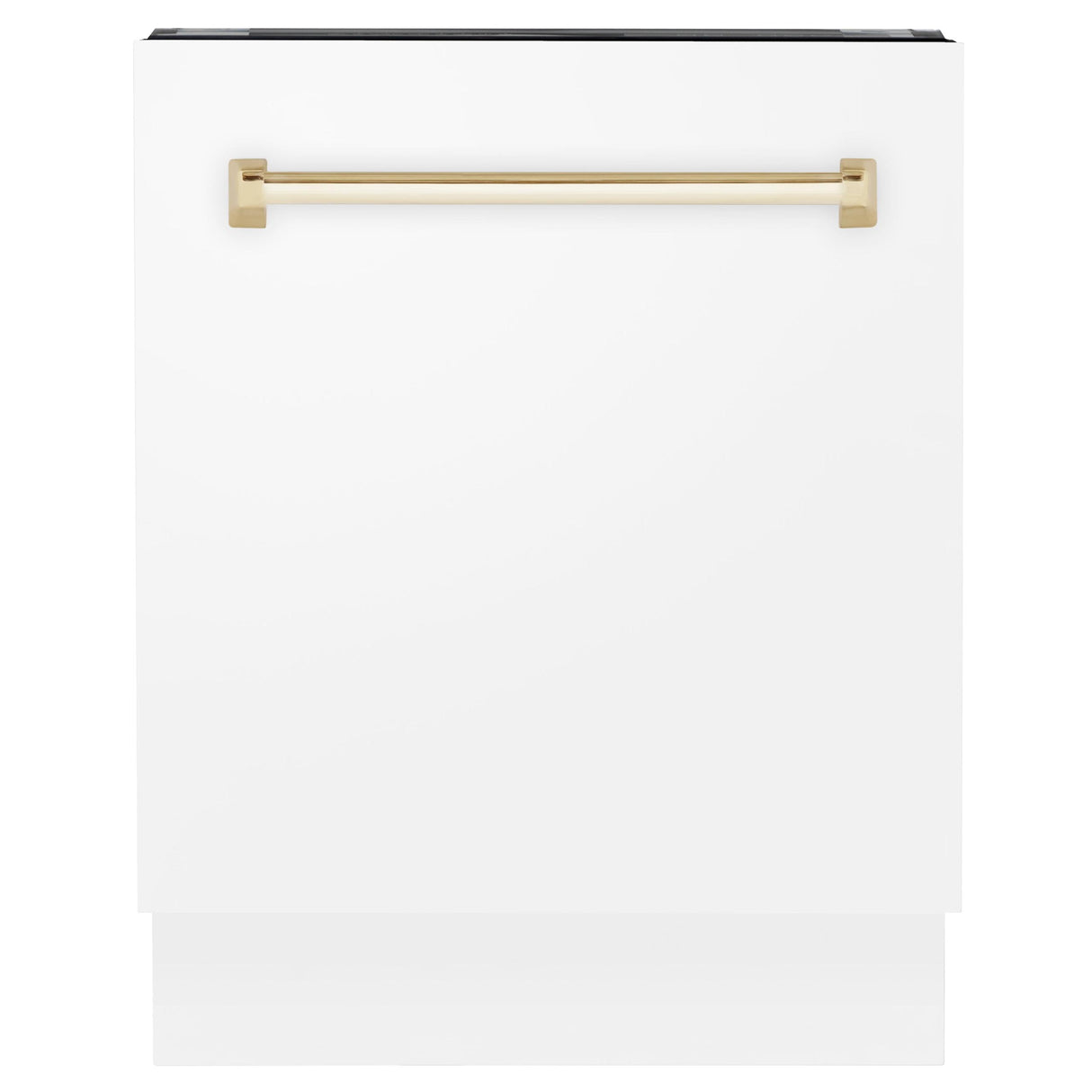 ZLINE Autograph Edition 24" 3rd Rack Top Control Tall Tub Dishwasher in White Matte with Accent Handle, 51dBa (DWVZ-WM-24) [Color: Champagne Bronze]