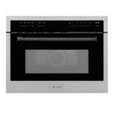 ZLINE Autograph Edition 24" 1.6 cu ft. Built-in Convection Microwave Oven in Stainless Steel and Matte Black Accents (MWOZ-24-MB)