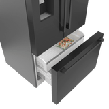 500 Series French Door Bottom Mount Refrigerator 36" Black Stainless Steel, Total No Frost