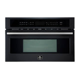Forno Oliena Espresso Black 30-Inch Built-In Microwave and Convection Oven Combo, 1.6 cu.ft, 1750W Convection, 1000W Microwave, Stainless Steel Interior, Glass Touch Controls, Sensor Cooking