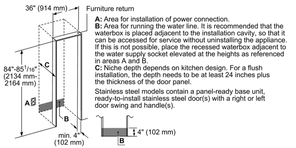 Benchmark® Built-in Bottom Freezer Refrigerator 36'' Flat Hinge
