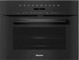 H 7240 BM AM Obsidian black - 24" compact speed oven in a perfectly combinable design with automatic programs and combi modes.