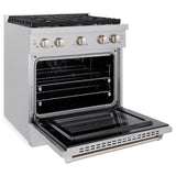ZLINE 30 in. 4.2 cu. ft. Paramount Dual Fuel Range with 4 Burner Gas Cooktop and Electric Convection Oven in DuraSnow' Stainless Steel (SDRS-30)