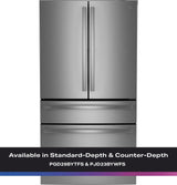 GE Profile™ ENERGY STAR® 23.3 Cu. Ft. Smart Counter-Depth Fingerprint Resistant 4-Door French-Door Refrigerator with Door In Door