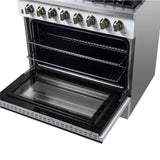 Forno Galiano 36" Freestanding Dual Fuel Range in White