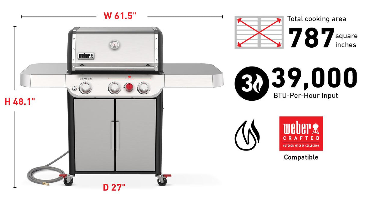 Genesis SX-325s Smart Gas Grill (Natural Gas) - Stainless Steel