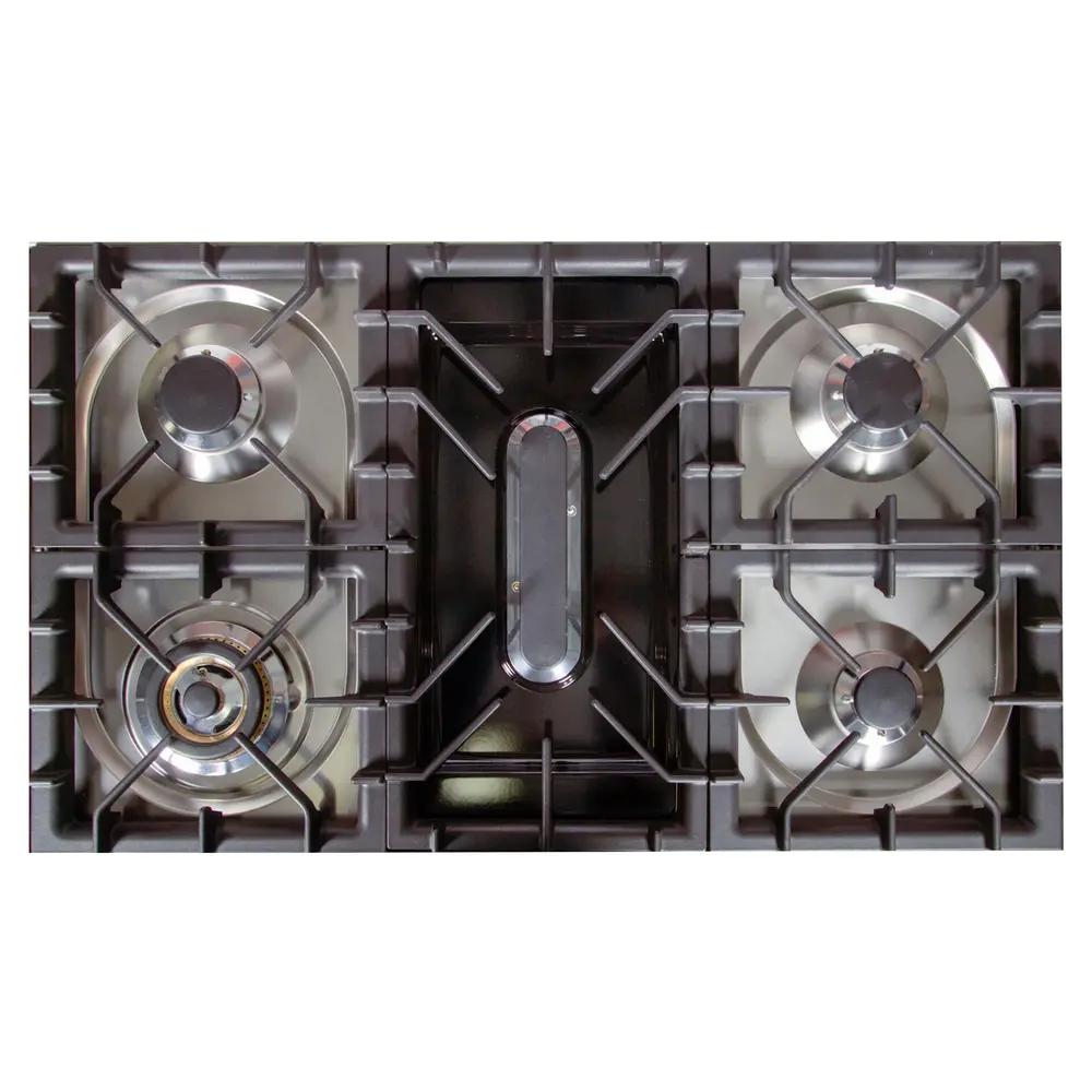 ILVE UPN90FDMPI Nostalgie I 36 inch Dual Fuel Range (Stainless Steel, Brass Trim) (Natural Gas)