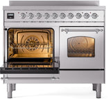 Nostalgie II 40 Inch Electric Freestanding Range in Stainless Steel with Chrome Trim