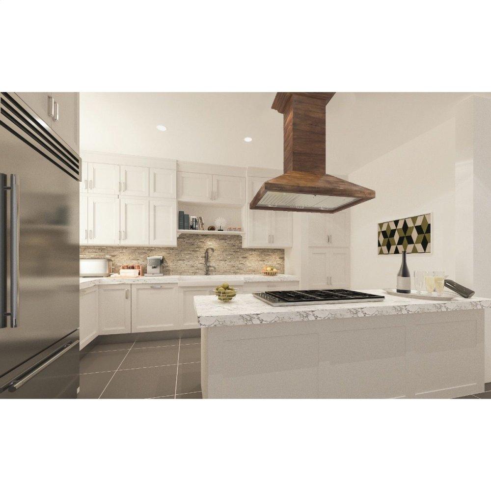 ZLINE 42 in. Wooden Island Mount Range Hood in Walnut - Includes Remote Motor