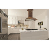 ZLINE 42 in. Wooden Island Mount Range Hood in Walnut - Includes Remote Motor