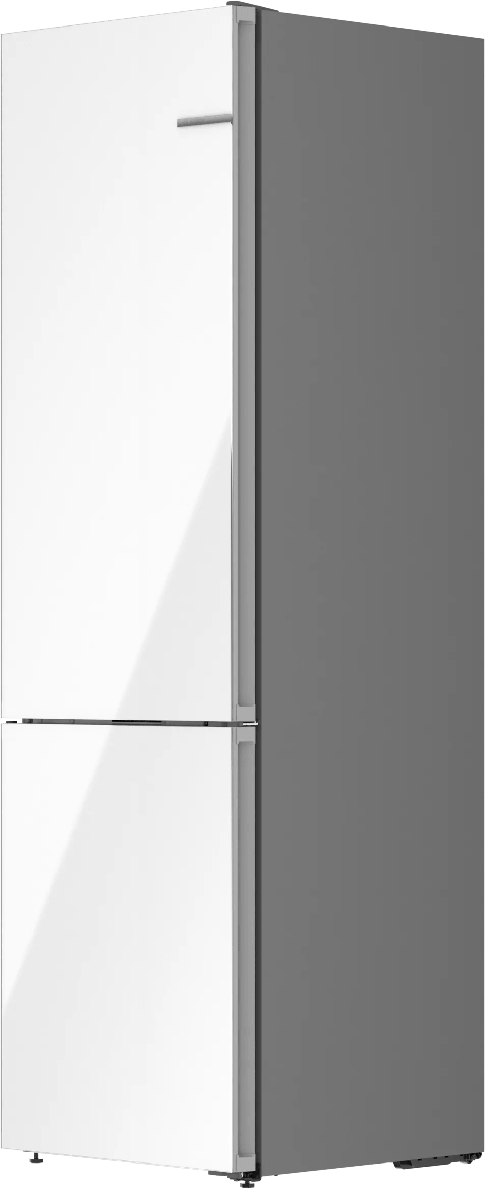 800 Series Free-standing fridge-freezer with freezer at bottom, glass door 24" White, Total No Frost