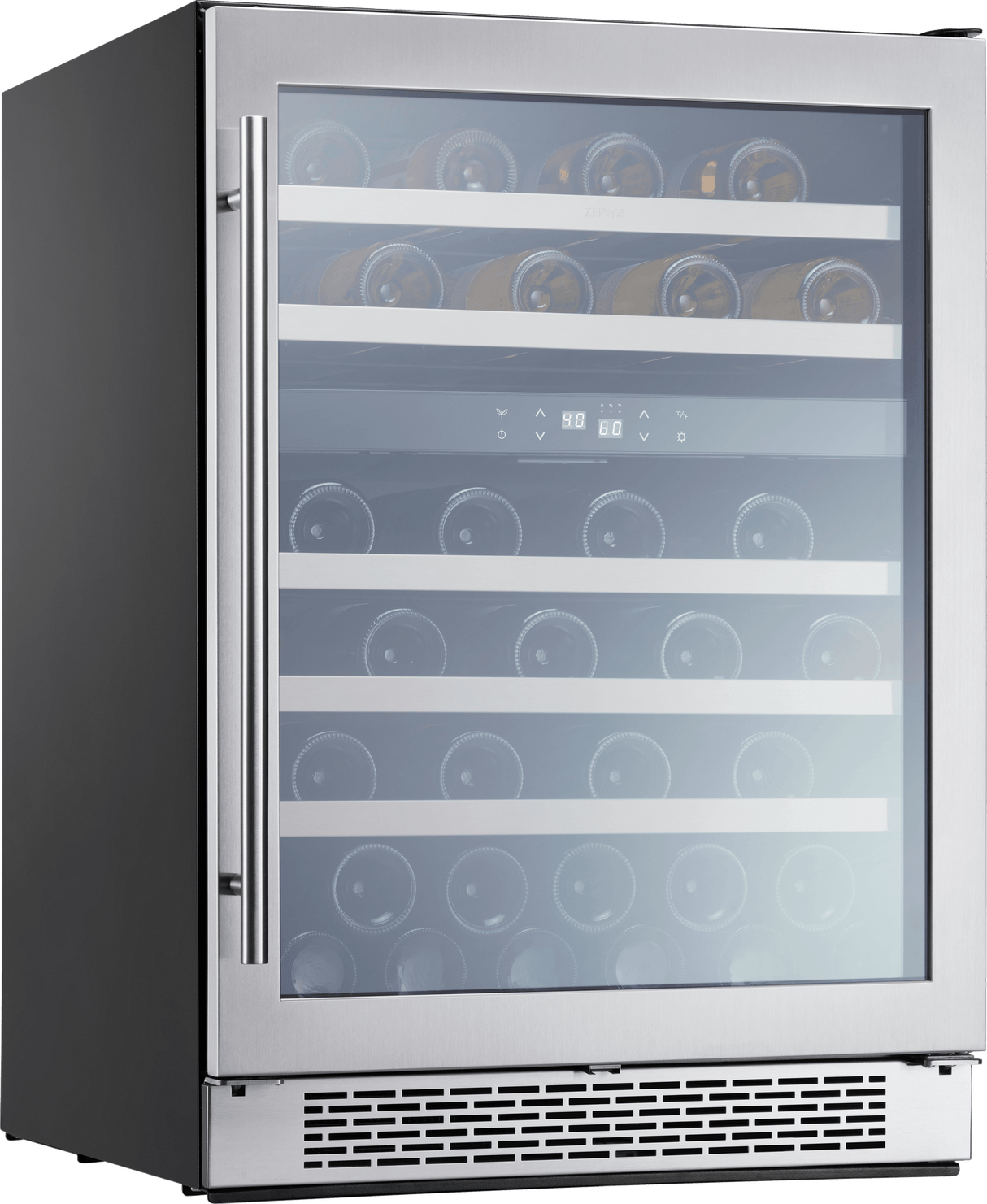 Presrv Wine Cooler, 24in Under Cabinet, SS+Glass, Reverse Door, 2 Zone