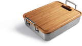 Premium Stainless Steel Roasting Pan with Bamboo Cutting Board