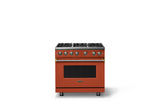 36"W. Sealed Burner Gas Range (Burner: 6b, Finish: Spiced Cider, Trim: Brushed Brass, Fuel: Propane)
